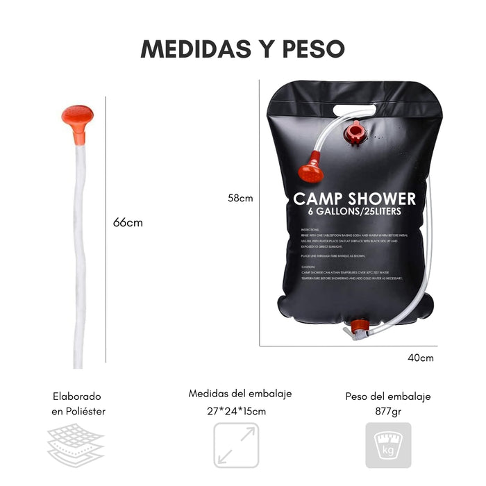 2 Duchas Solar Portátil Camping Ducha Outdoor Acampar