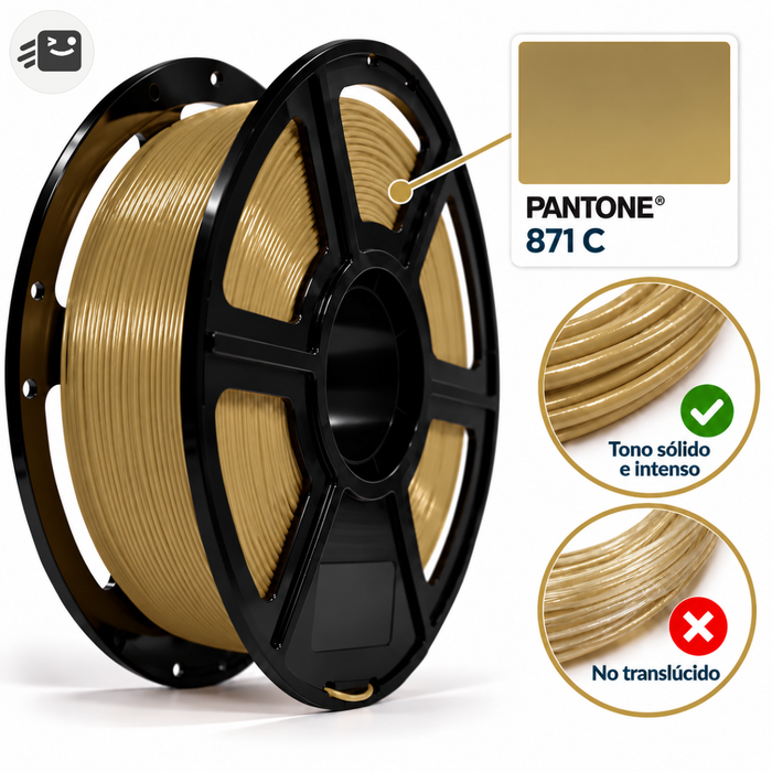 Filamento Pla Para Impresión 3d 1.75mm 1 Kg Color Dorado
