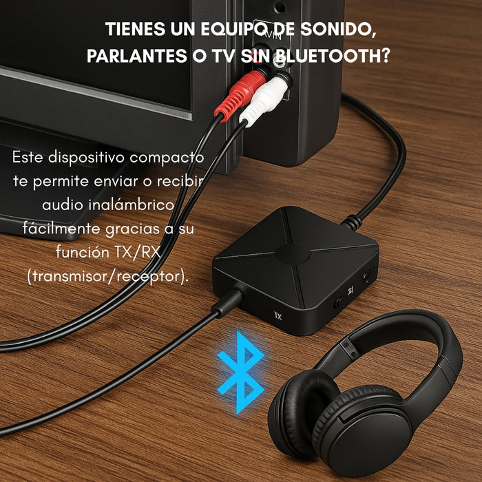 Receptor Transmisor Bluetooth 4.2 Con Cables Auxiliar + Rca