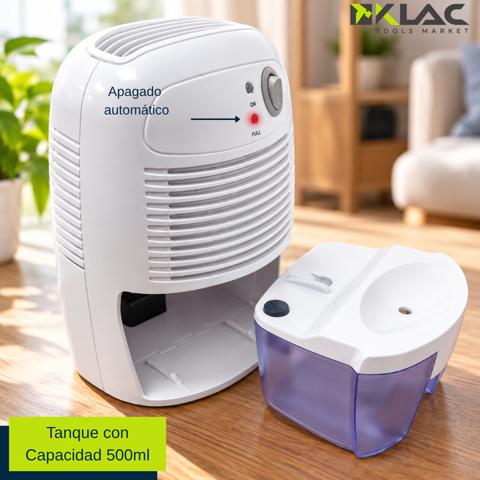Deshumidificador Eléctrico Portátil 500 Ml Silencioso Para Hogar