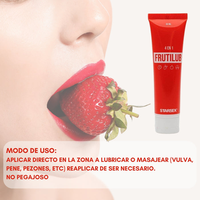 Lubricante Intimo 4 En 1 Frutilub Sabor Frutilla 30ml