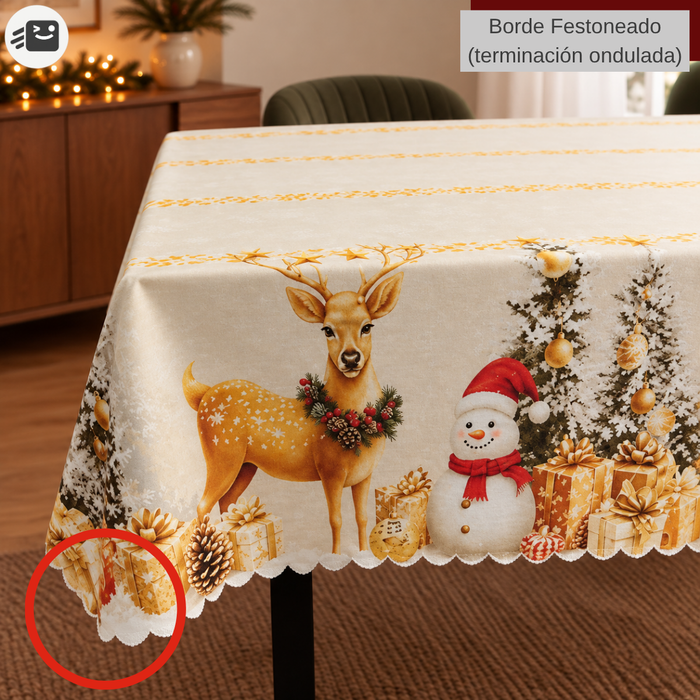Mantel Navideño Mesa Decoración Navidad 145x200cm Fiestas