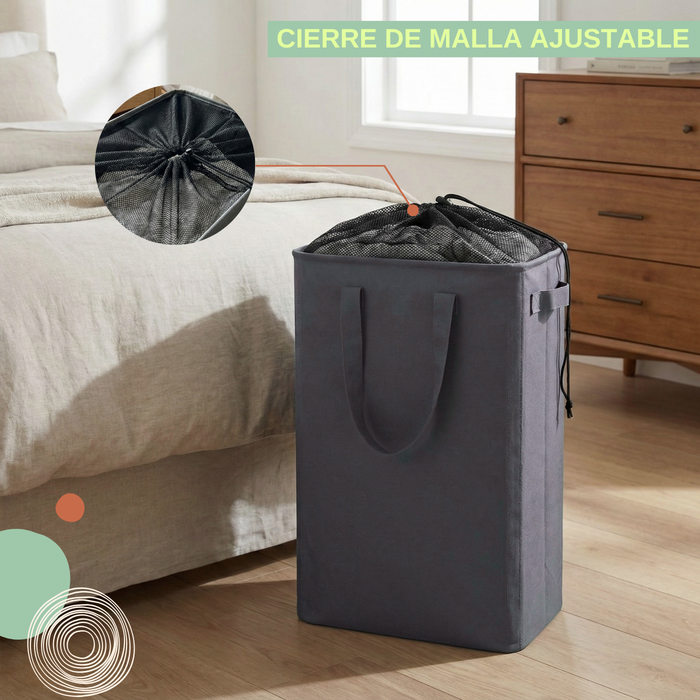 Cesto Ropa Plegable Canasto Tela Oxford Baño Con Asas 48l