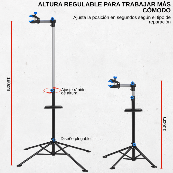 Atril Bicicletas Para Mantenimiento Ajustable Y Plegable