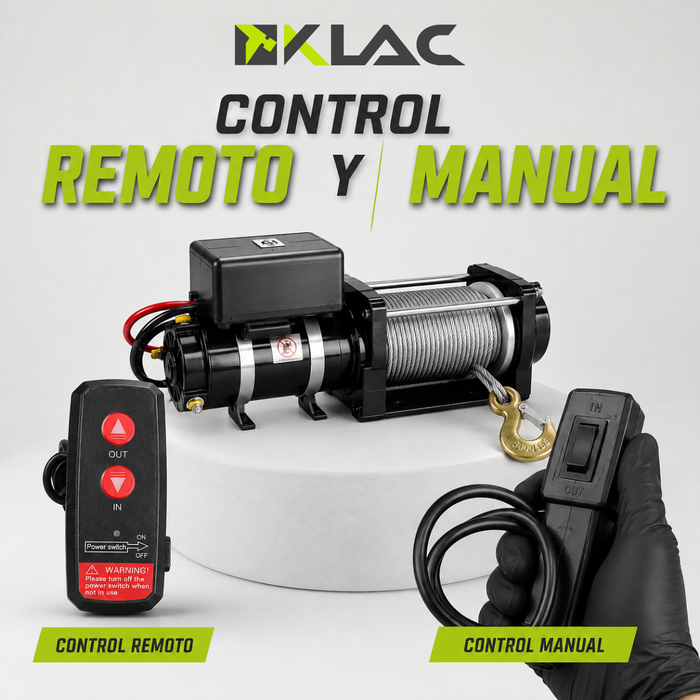 Winche Eléctrico 3000 Lb Control Remoto Inalambrico Cable Acero Gancho