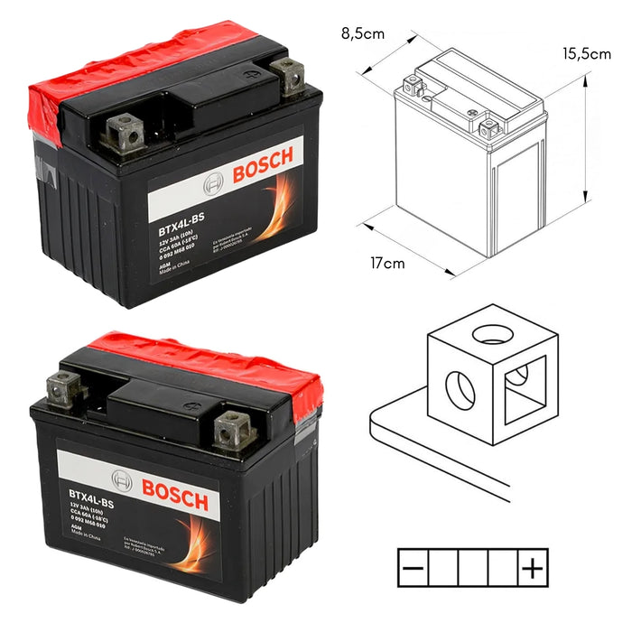 Bateria Moto Bosch Btx4l Honda Navi