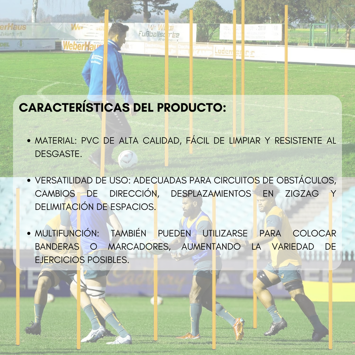 Estacas De Agilidad Muuk Clasica Pvc Sin Punta Entrenamiento