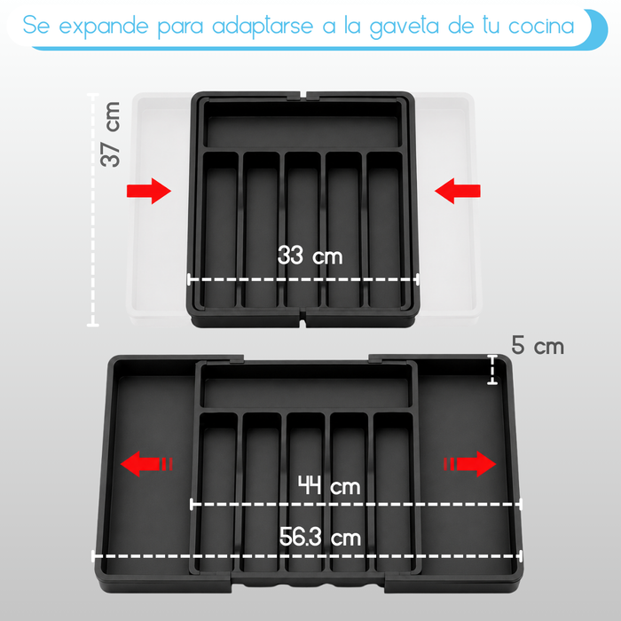 Organizador De Cubiertos Expandible Para Cajón Cocina 8 Compartimientos