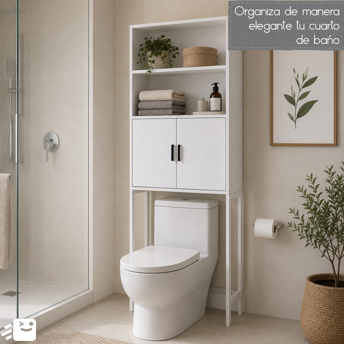 Estante Organizador De Baño Con 2 Puertas