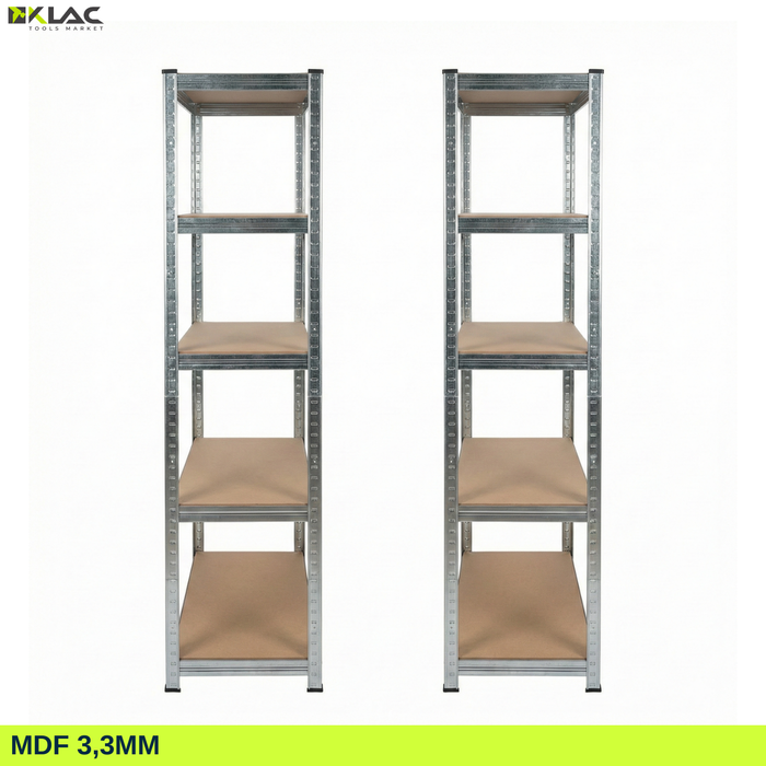 Pack 2 Estante Rack Metalico 180x90x40 Repisa Galvanizado