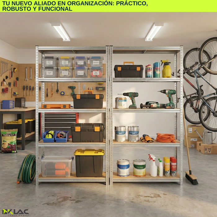 Pack 2 Estante Rack Metalico 180x90x40 Repisa Galvanizado