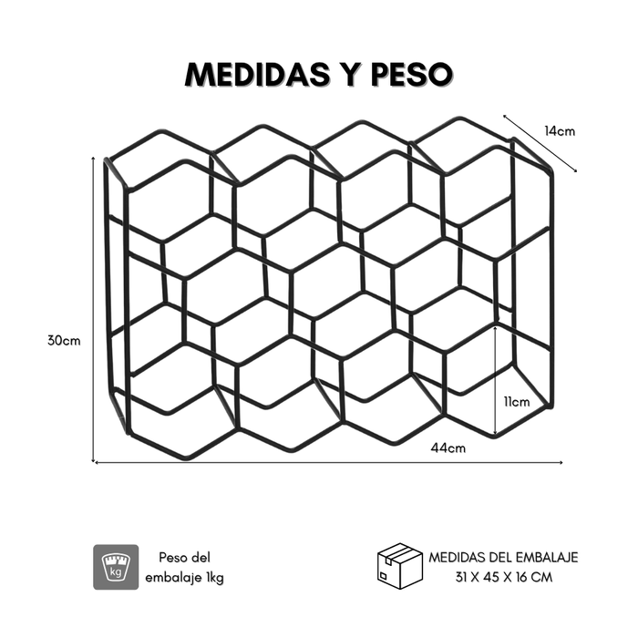 Porta Vino Botellas Rack Metalico 11 Botellas Plegable