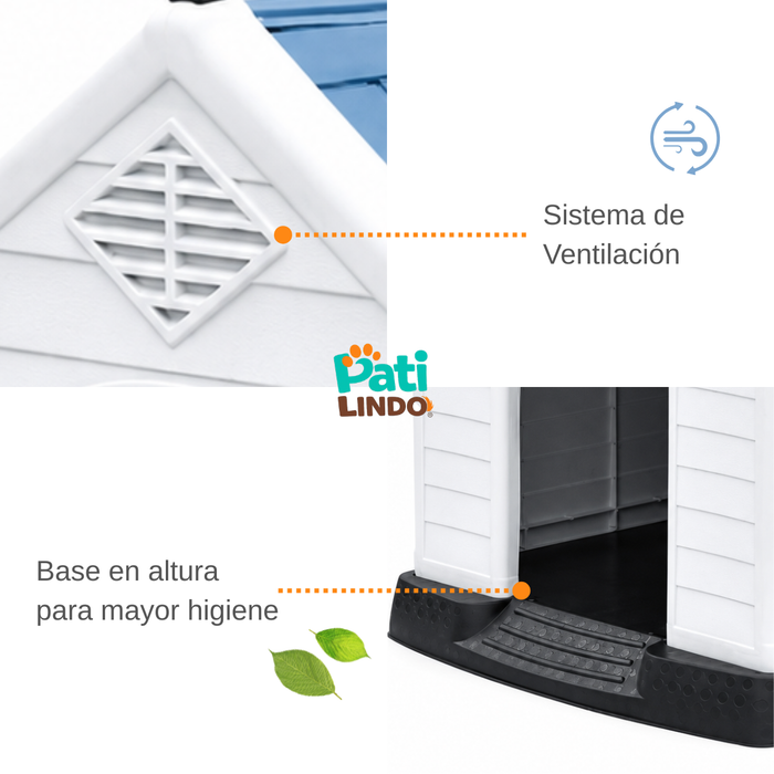 Casa Para Perro Mediano Exterior Resistente Impermeable