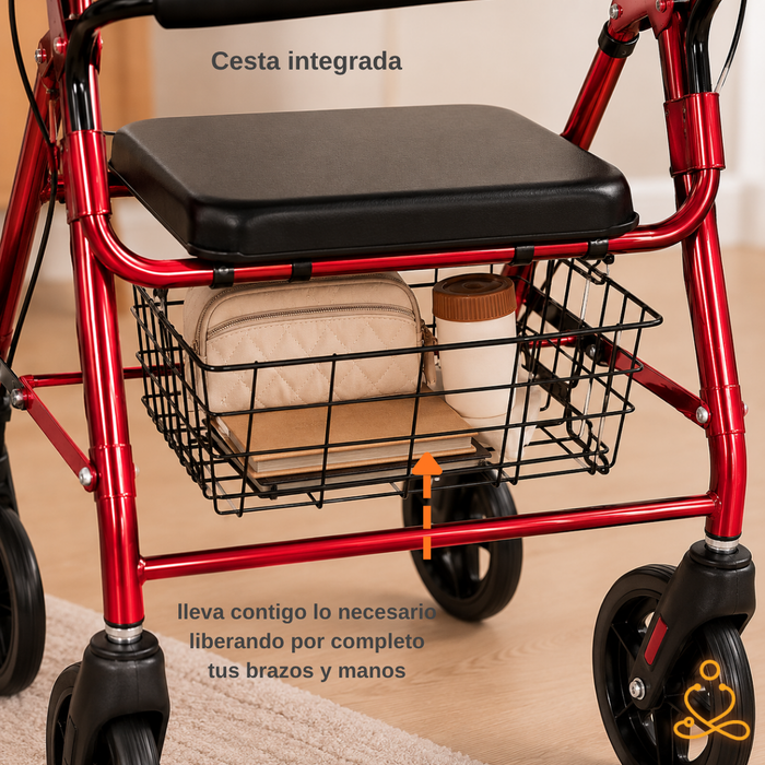 Burrito Andador Ortopédico Plegable 4 Ruedas Con Asiento
