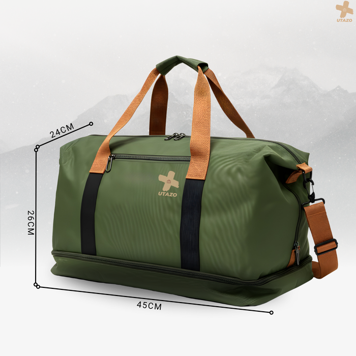 Bolso Deportivo Gym Viaje Impermeable Verde Militar 25l - Verde Oscuro - Lisa