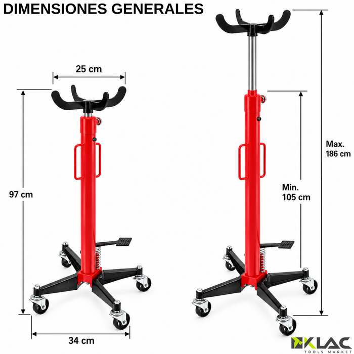Gata De Foso Para Transmisión Caja De Cambio 500KG con Ruedas