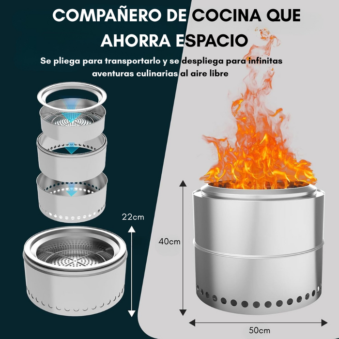 Brasero Sin Humo Brann Acero Inoxidable Accs 50cm