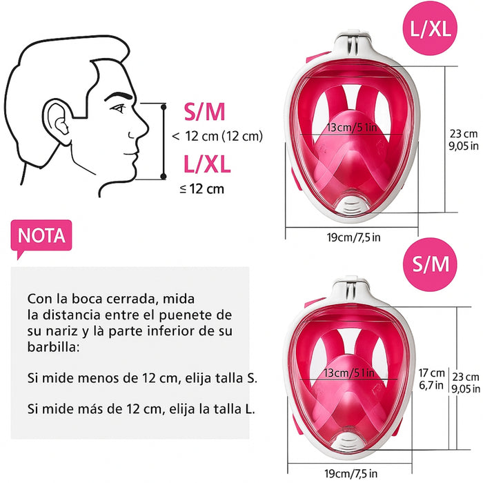 Máscara Antiniebla Para Buceo Snorkel Con Soporte Gopro