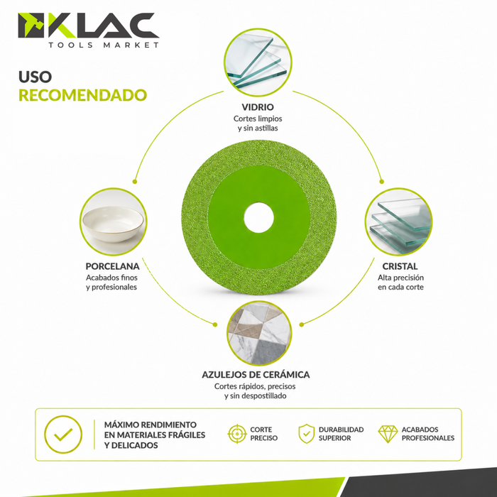 Disco Corte De Vidrio 5 Piezas Para Amoladora Angular