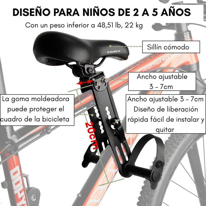 Silla De Niño Con Manillar Para Bicicletas Y Mtbike