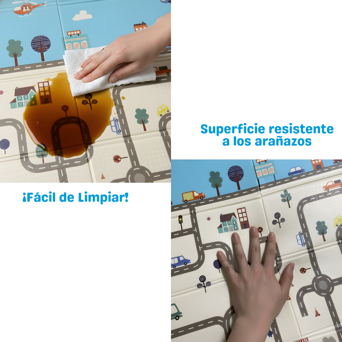 Alfombra Antigolpes Plegable Para Bebés 180x120 Reversible