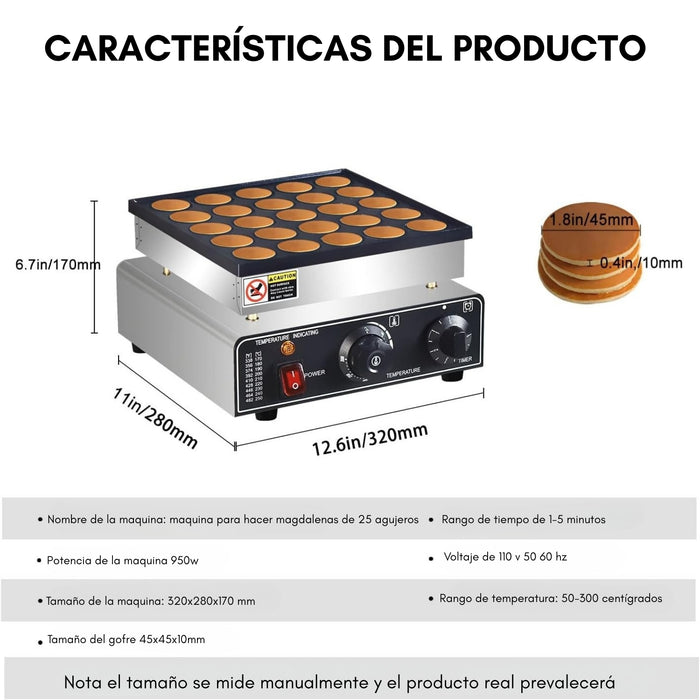 Panquequera Electrica Maquina Para 25 Panqueques Comercial