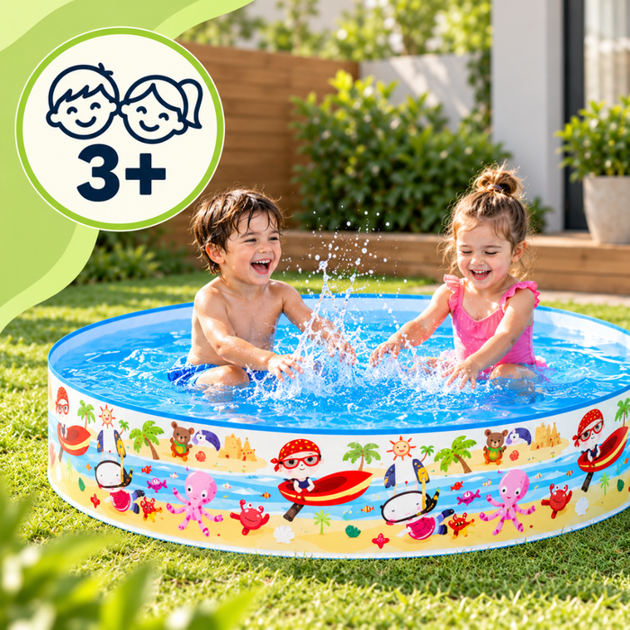 Piscina Redonda Pileta Para Niños 152 X 25 Cm Azul Claro