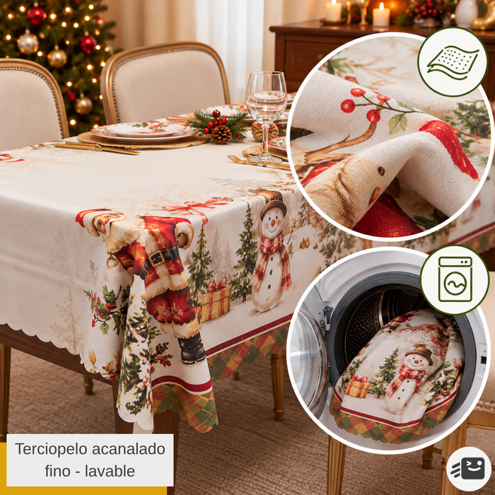 Mantel Navideño Mesa Decoración Navidad 145x200cm Fiestas