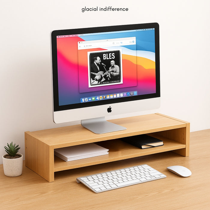 Soporte Monitor Con Estante Almacenamiento De 2 Niveles