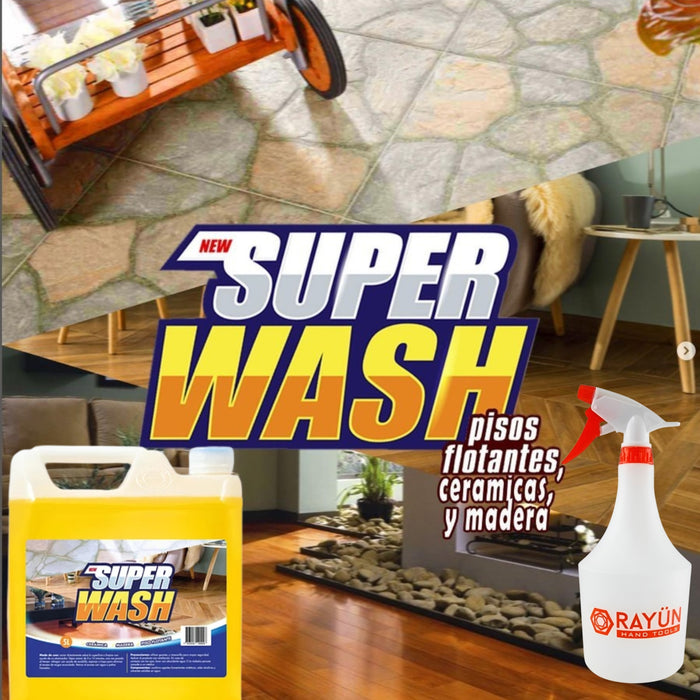 Pack Super Wash Limpiador De Pisos 5l + Pulverizador Rociado