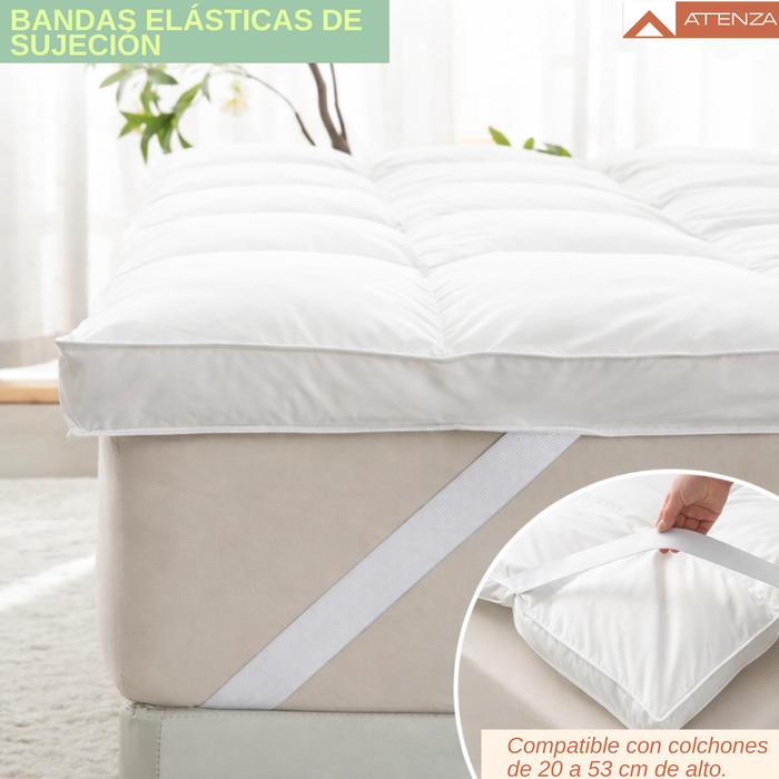 Cubre Colchón Acolchado Impermeable Ajustable 1,5 Plaza Blanco 1.5 Plazas