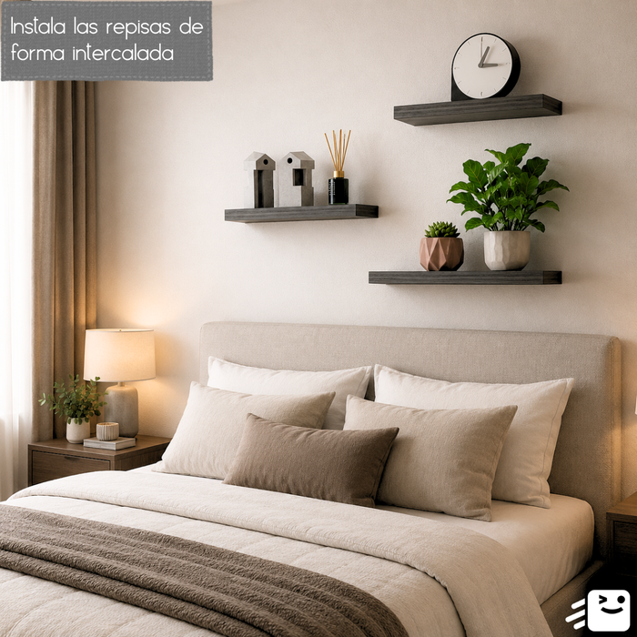 Organizador De Madera Elegancia Moderna X3 Negro