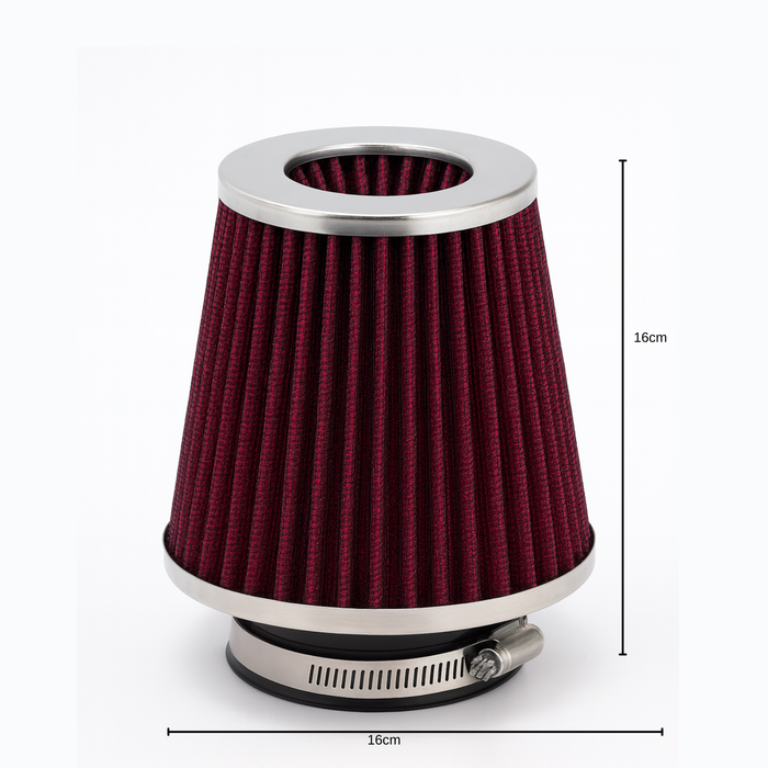 Kit Inducción Corta + Filtro De Aire Cónico Universal Auto