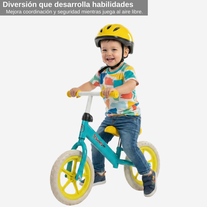 Bicicleta Bebé Equilibrio Niños Asiento Ajustable Infantil Amarillo