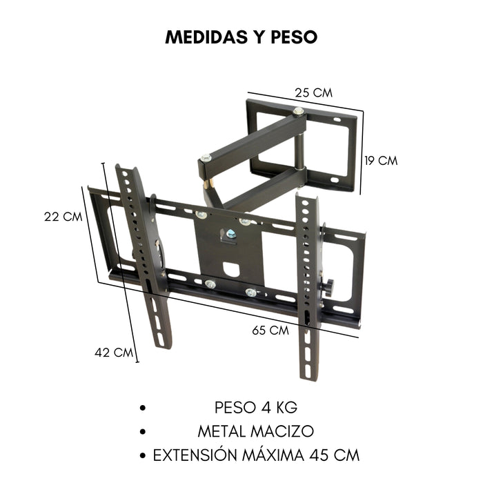 Soporte Tv Pared Brazo Articulado 32-70 Pulgadas
