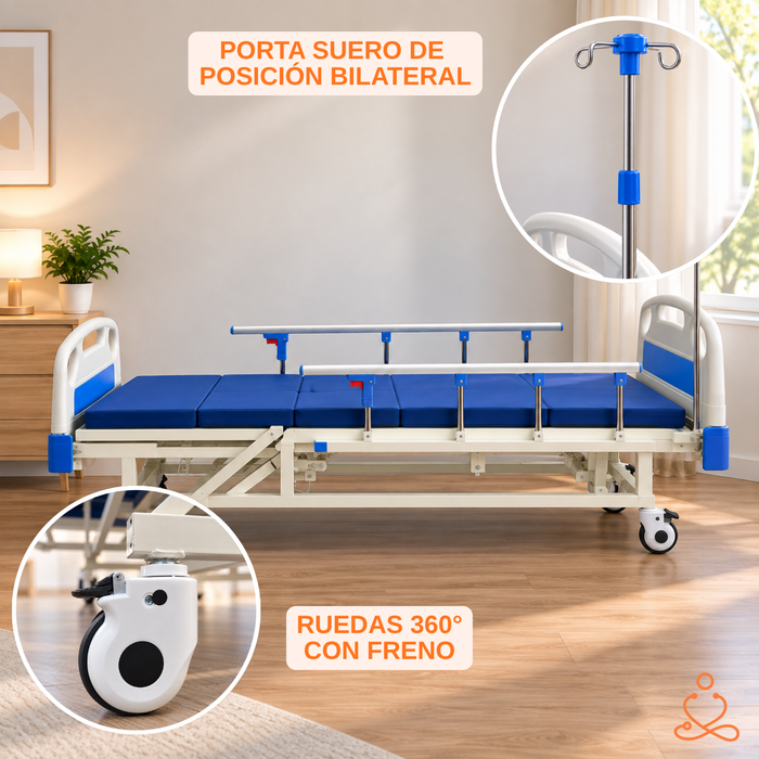 Cama Clínica Catre Eléctrico 260kg Colchón Bandeja Y Control Remoto