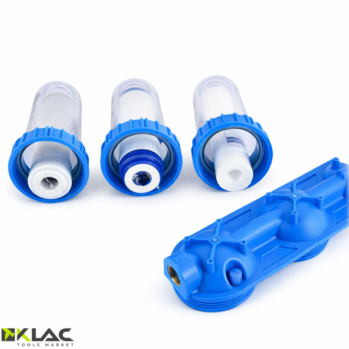 Pack Triple Filtro Sedimento Antisarro Purificador Agua Klac Azul