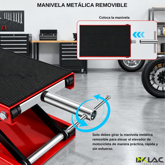 Gata Elevadora Para Moto Tipo Tijera Plataforma 500kg