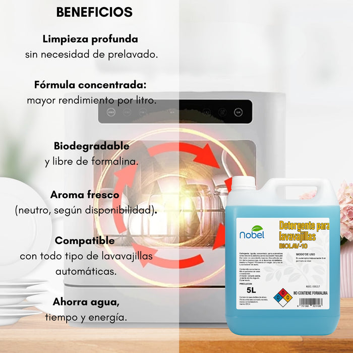 Detergente Lavavajillas Lavaloza Maquina Lavavajillas 5lt