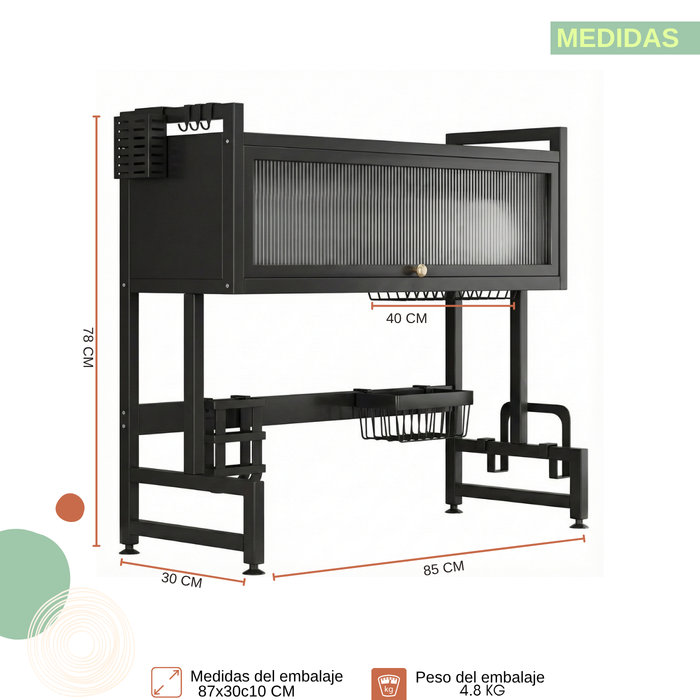 Escurridor Secador De Platos Loza 2 Niveles Cocina Metálico
