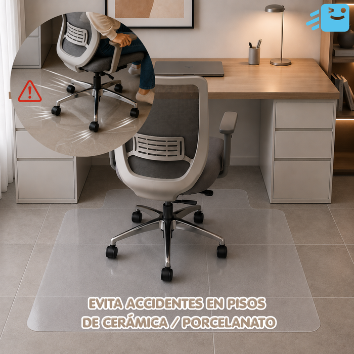 Protector Piso Flotante Silla Oficina Transparente 90x120cm