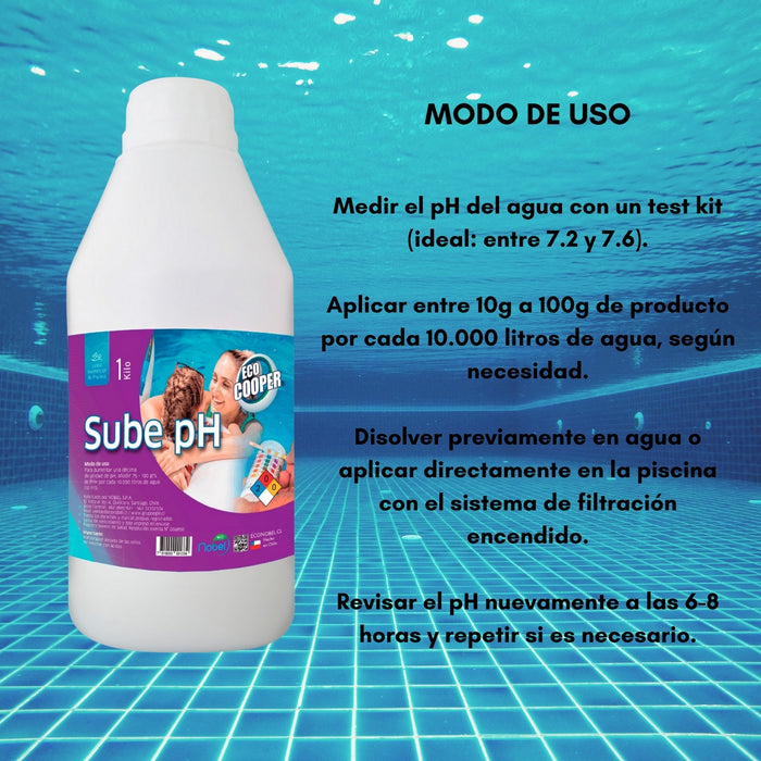 Sube Ph Para Piscina En Polvo 1kg Eco Cooper Nobel