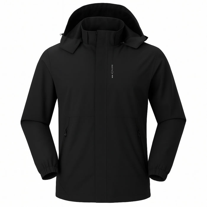 Chaqueta Corta Viento Termica Impermeable Outdoor Hombre Cierre Con Gorro