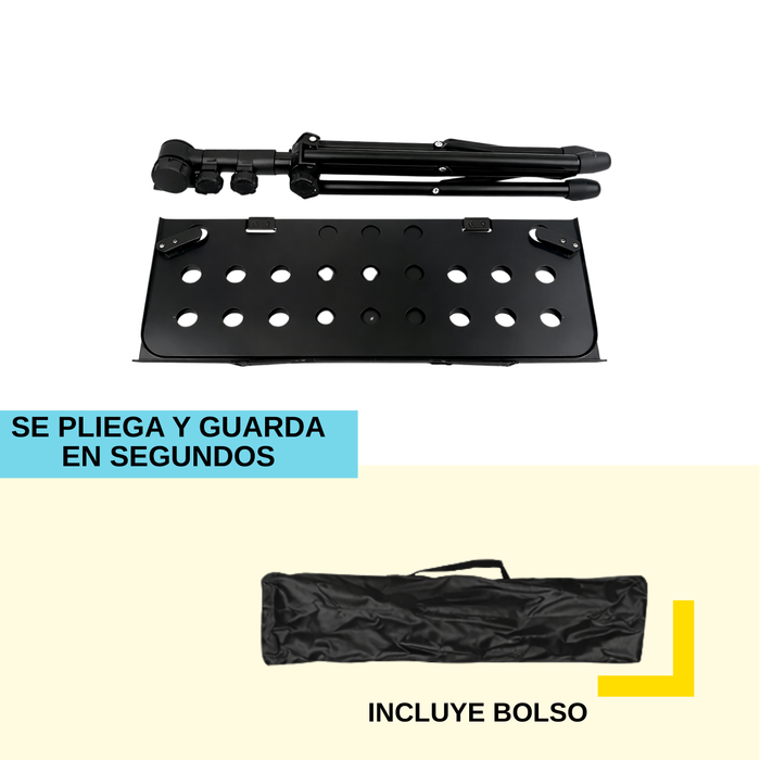 Atril Partitura Plegable Altura Regulable Portátil Con Bolso Negro