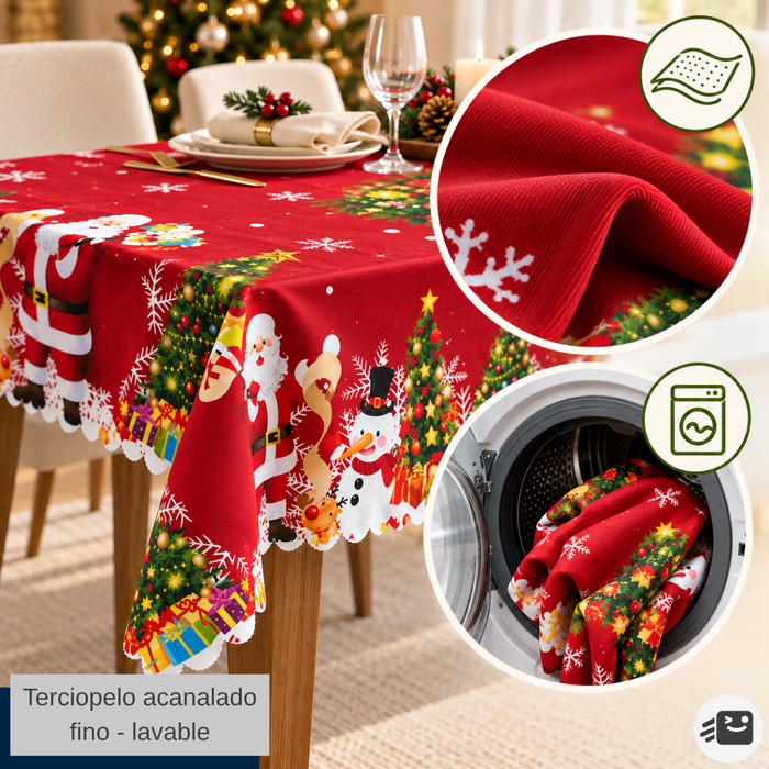 Mantel Navideño Mesa Decoración Navidad 145x200cm Fiestas