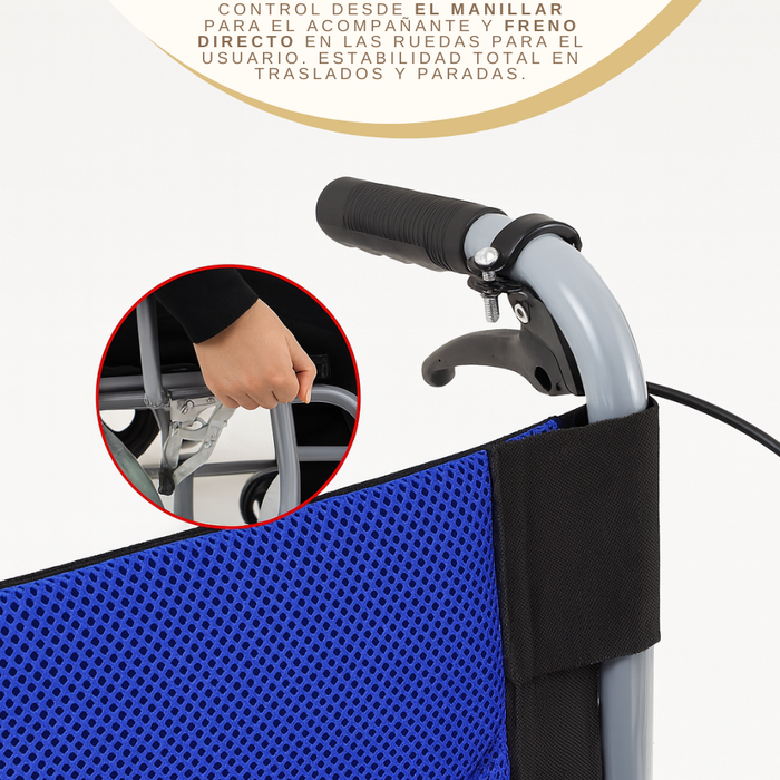 Silla de Ruedas Estándar Geriatrica Plegable Descansa Pies