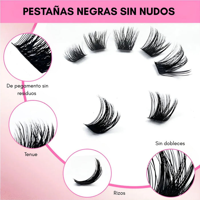 Kit Pestañas Racimo 40 C 8-16 Mm Extensiones Cluster Punto