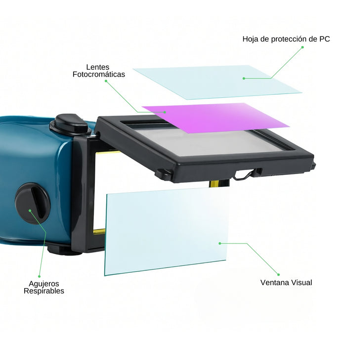 11pz Lente Soldar Seguridad Oscurecimiento Automaticos Gafas