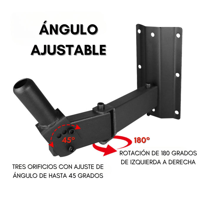 2 Soportes Parlante Para Muro Atornillable 80kg Negro 2und