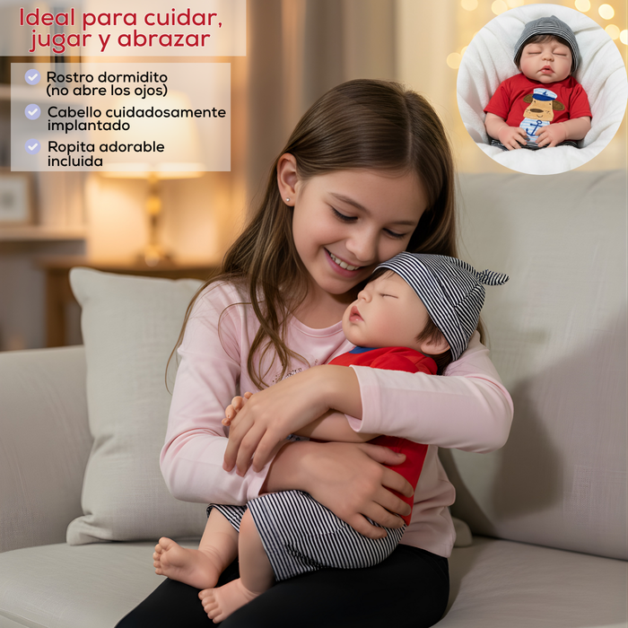 Muñeco Bebé Reborn Marinero Silicona Realista Con Accesorios